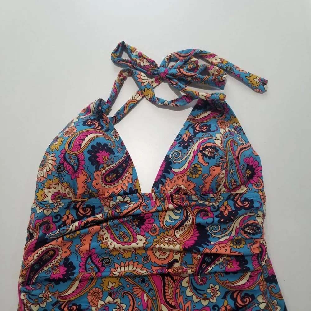 Lucky Brand Paisley Poolside Charm One Piece NWOT Size Large - Picture 6 of 12